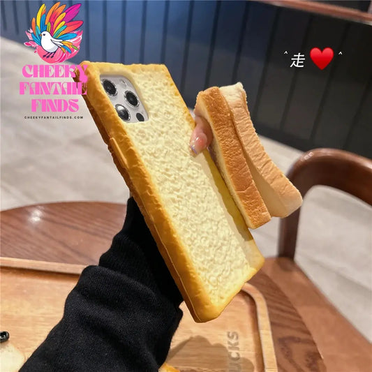 Delicious 3D Toast Bread Phone Case for iPhone 16Pro max 15 14 13 12 11 Xs Xr 8plus Cookie Egg Handle Holder Funny Cartton Cover Cheeky Fantail Finds