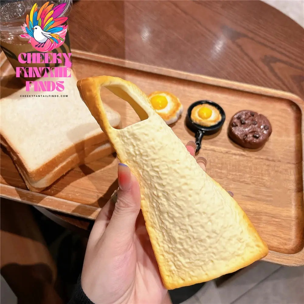 Delicious 3D Toast Bread Phone Case for iPhone 16Pro max 15 14 13 12 11 Xs Xr 8plus Cookie Egg Handle Holder Funny Cartton Cover Cheeky Fantail Finds