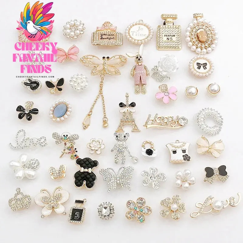 Diy Accessories Pearl Perfume Bottle Shoe Buckle Set Removable Shoes diamond Cheeky Fantail Finds