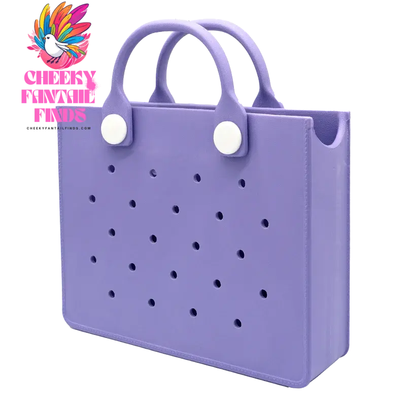 EVA Leather Solid Color Tote Bag Travel Work Waterproof Beach Bag Women Fashion Shoulder Bag Punched Outdoor Handbag Fit Charms - Cheeky Fantail Finds