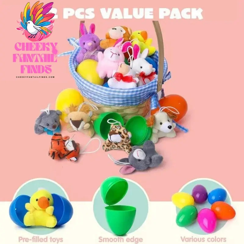 Easter Fillable Eggs Colorful Plastic Eggshell Creative Easter Gift Box Children's Toys Wedding Birthday Party Decor Cheeky Fantail Finds