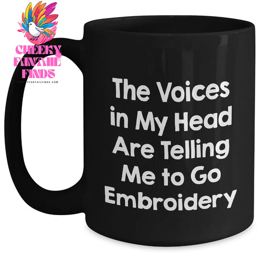 Embroidery Enthusiasts Gifts from Friends, Inspirational Mugs for Embroidery Lovers, Funny Mother's Day Unique Gifts for Her - Main