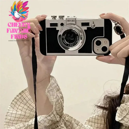 Emily In Paris 3D Retro Camera Leather Case for IPhone XS XR X 7 8 Plus SE 11 13 14 15 16 Pro Max 12 Mini funda Cover sling case Cheeky Fantail Finds