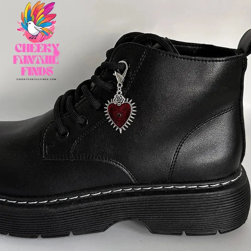 Enamel Rose Flowers Hearts Martin Boots Shoes Buckles Decoration Gothic Turkish Style Shoes Accessories Lucky Jewelry Cheeky Fantail Finds