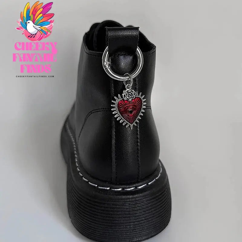 Enamel Rose Flowers Hearts Martin Boots Shoes Buckles Decoration Gothic Turkish Style Shoes Accessories Lucky Jewelry Cheeky Fantail Finds