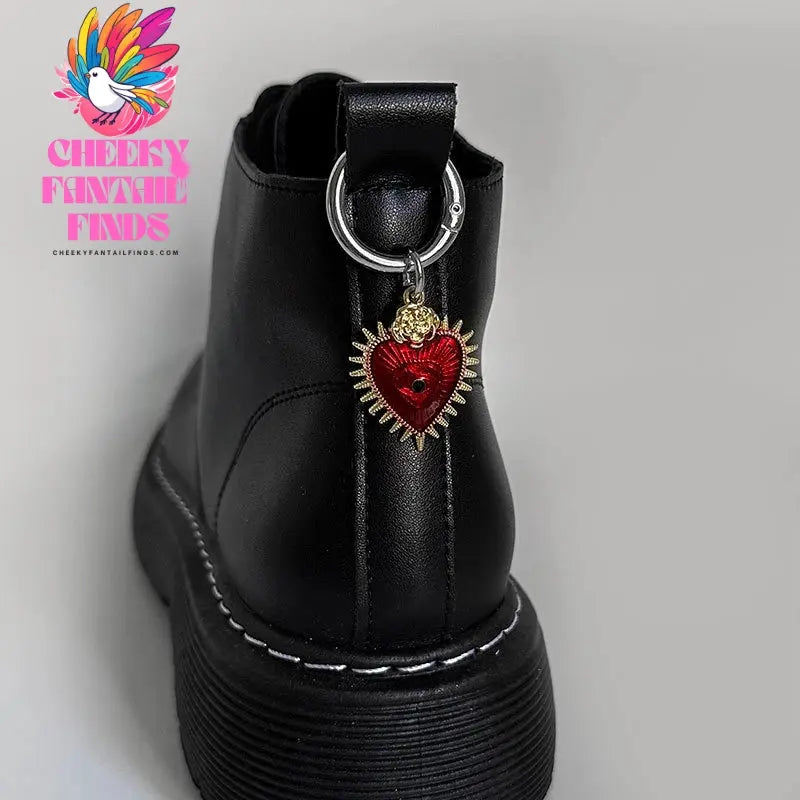 Enamel Rose Flowers Hearts Martin Boots Shoes Buckles Decoration Gothic Turkish Style Shoes Accessories Lucky Jewelry Cheeky Fantail Finds