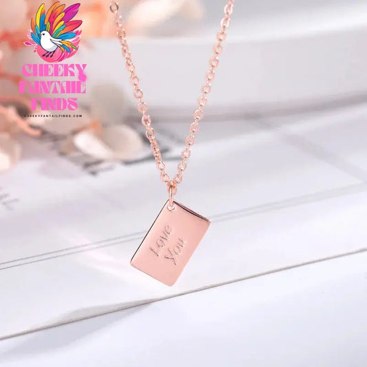 Envelope Locket Necklace with Gold Rose Gold Silver Color Love you Secret Hidden Message Pendant Necklace Gift Jewelry Cheeky Fantail Finds