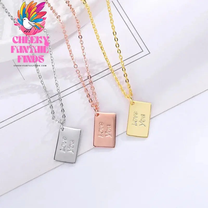 Envelope Locket Necklace with Gold Rose Gold Silver Color Love you Secret Hidden Message Pendant Necklace Gift Jewelry Cheeky Fantail Finds