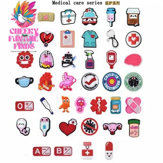 FASHION shoe Charms Accessories PVC Decoration nurse medical care series For sandals clog accessories Kids Party X-mas Gifts - Cheeky Fantail Finds