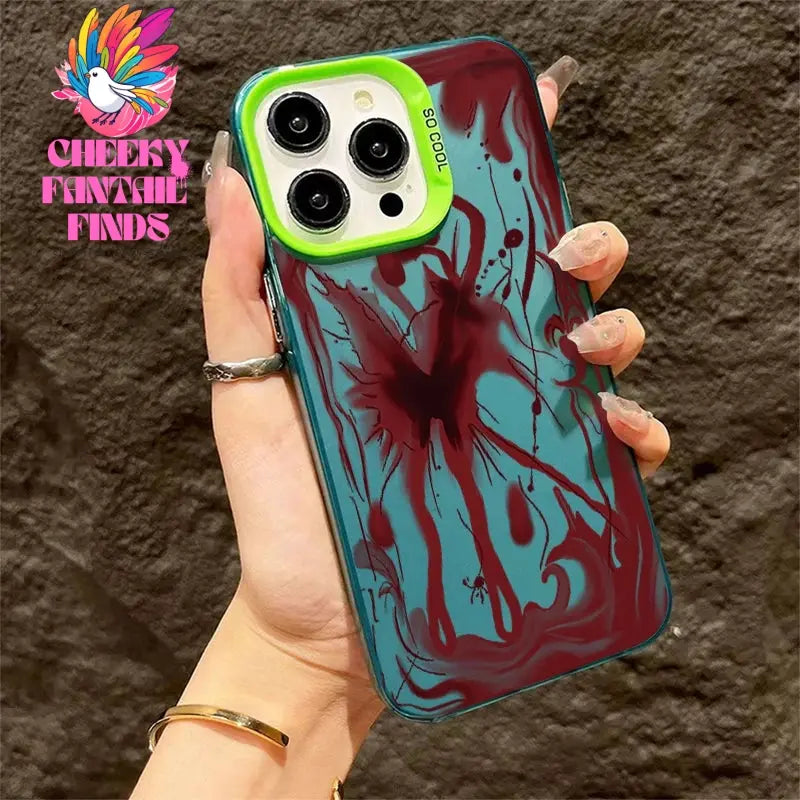 Fashion Devil Red Bloody Plating Phone Case For IPhone 16 15 14 13 12 11 Promax Plus XS New Advanced Anti Drop Shockproof Cover Cheeky Fantail Finds