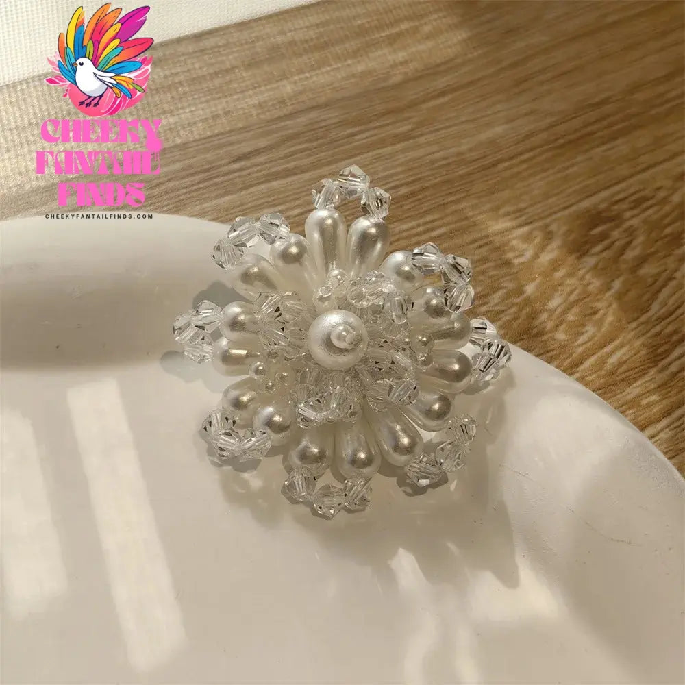 Fashion Shoelaces Clips Buckle Decorations Rhinestones Pearl Gem Casual Flower Shoes Accessories Shoe Charms for Sneakers 1PCS Cheeky Fantail Finds