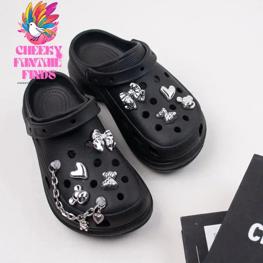 Fashion Trends Shoe Charms DIY Acrylic Cartoon Bear Decoration Buckle for Hole Shoe Charm Accessories Kids Party Girls Gift Cheeky Fantail Finds