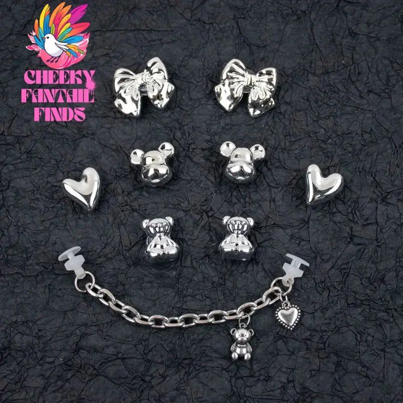 Fashion Trends Shoe Charms DIY Acrylic Cartoon Bear Decoration Buckle for Hole Shoe Charm Accessories Kids Party Girls Gift Cheeky Fantail Finds