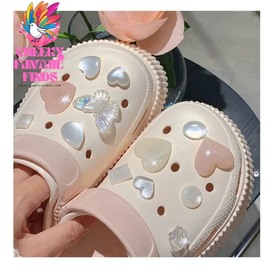 Fashion trends Hole Shoe Charms for DIY Water Diamond Love Shoe Buckle Decoration for Shoe Charm Accessories Kids Party Gift Cheeky Fantail Finds