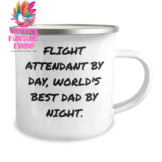 Flight Attendant Humor Gifts, Funny Camping Mug for Men, Flight Attendant By Day, World's Best Dad By Night, Unique Father's Day Unique Gifts from Men to Family - Image 2