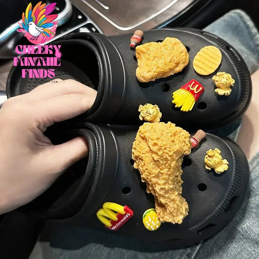 Food Chicken Wing Coke Shoe Charms Designer DIY Simulation Fries Popcorn Shoes Decaration For Clogs Kids Women Gifts New Cheeky Fantail Finds