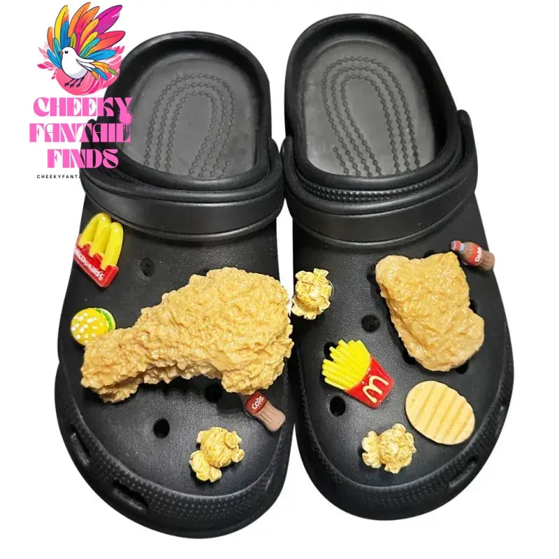 Food Chicken Wing Coke Shoe Charms Designer DIY Simulation Fries Popcorn Shoes Decaration For Clogs Kids Women Gifts New Cheeky Fantail Finds