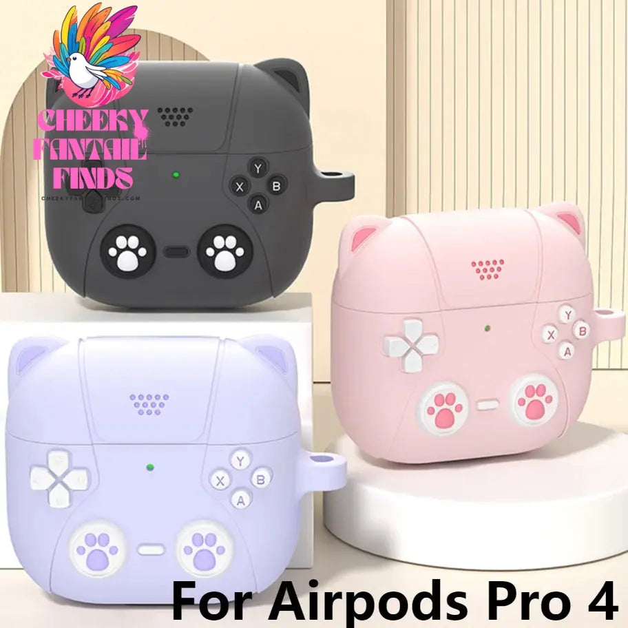 For AirPods 4 2024 Earphones Case Cute Cat Paws Silicone Protective Covers & Hook Earbuds Charging Case For Air Pods Pro 4 Case Cheeky Fantail Finds