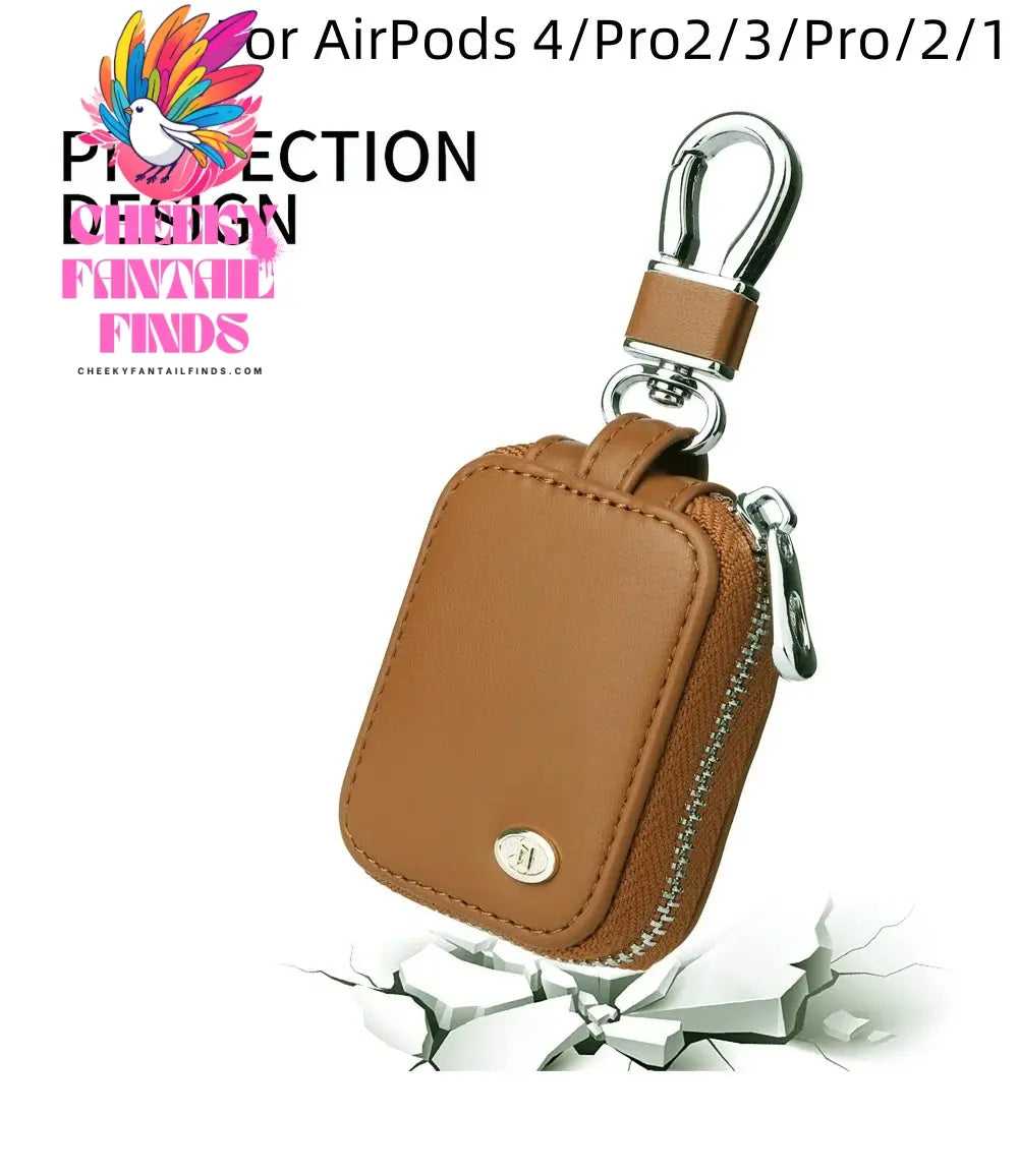 For Airpods 4 2024 Case Carrying Pouch PU Leather Bag Shockproof Earpods Cover Universal Bag Headphone Storage For AirPods Case Cheeky Fantail Finds