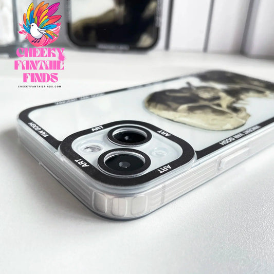Francisco Goya Van Gogh Skeleton Art Aesthetic Phone Case For iPhone 16 15 14 13 12 11 Pro Max Mini Plus Clear Soft Cover Cheeky Fantail Finds