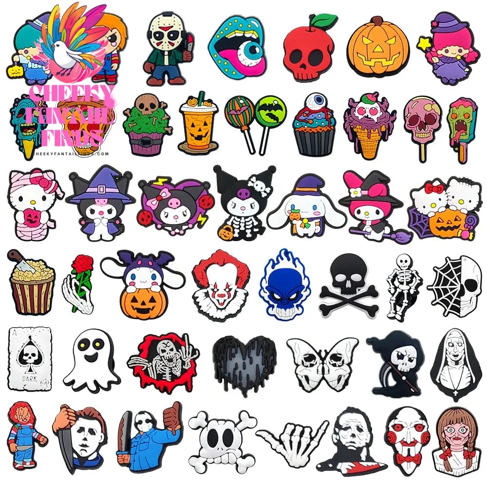 Funny 1PCS Halloween Series Cartoon Ghosts Skeleton PVC Shoe Charms DIY Candy Accessories Decorate Kids Unisex Party Gift Cheeky Fantail Finds