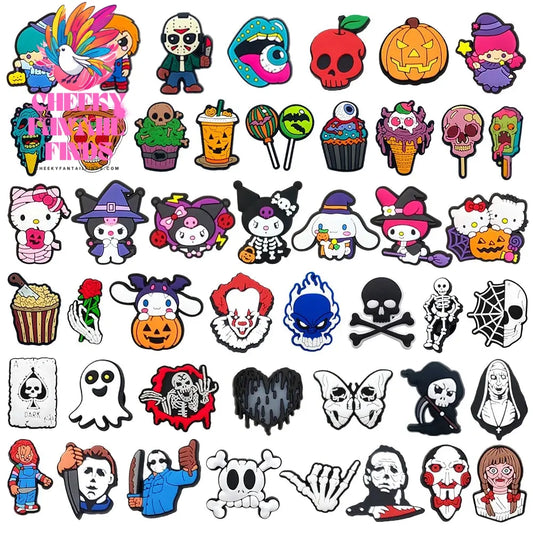 Funny 1PCS Halloween Series Cartoon Ghosts Skeleton PVC Shoe Charms DIY Candy Accessories Decorate Kids Unisex Party Gift Cheeky Fantail Finds