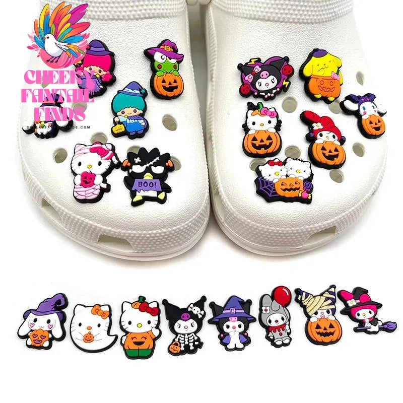 Funny 1PCS Halloween Series Cartoon Ghosts Skeleton PVC Shoe Charms DIY Candy Accessories Decorate Kids Unisex Party Gift Cheeky Fantail Finds