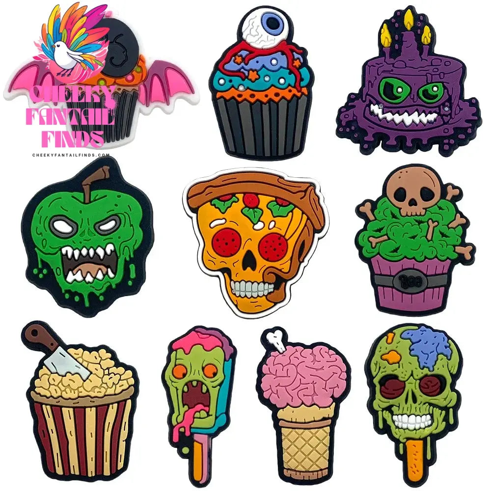 Funny 1PCS Halloween Series Cartoon Ghosts Skeleton PVC Shoe Charms DIY Candy Accessories Decorate Kids Unisex Party Gift Cheeky Fantail Finds