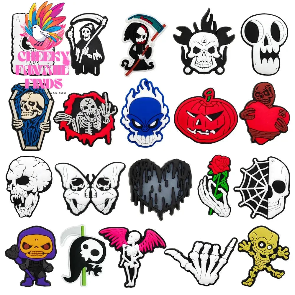 Funny 1PCS Halloween Series Cartoon Ghosts Skeleton PVC Shoe Charms DIY Candy Accessories Decorate Kids Unisex Party Gift Cheeky Fantail Finds