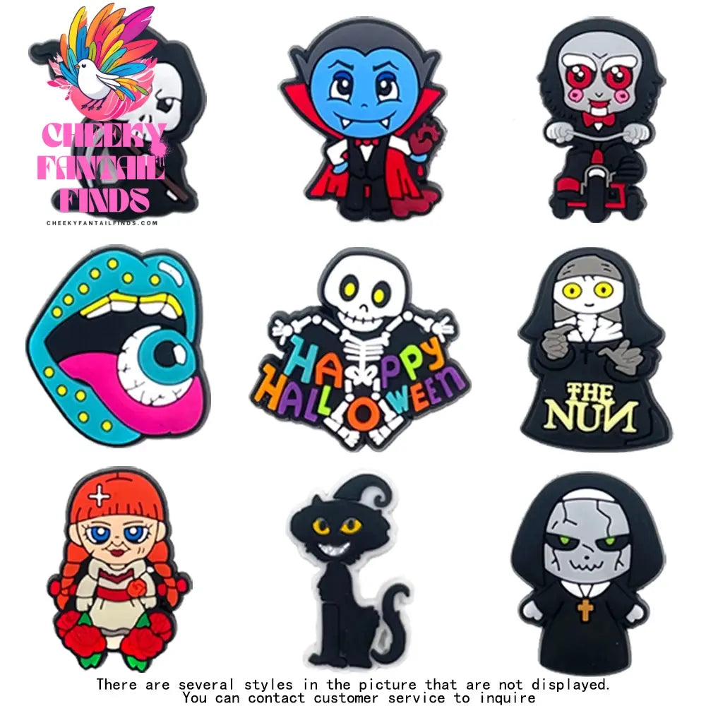 Funny 1PCS Halloween Series Cartoon Ghosts Skeleton PVC Shoe Charms DIY Candy Accessories Decorate Kids Unisex Party Gift Cheeky Fantail Finds