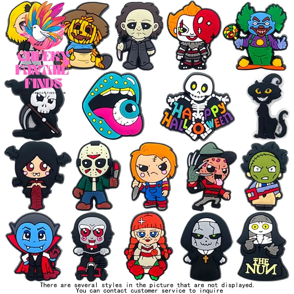 Funny 1PCS Halloween Series Cartoon Ghosts Skeleton PVC Shoe Charms DIY Candy Accessories Decorate Kids Unisex Party Gift Cheeky Fantail Finds
