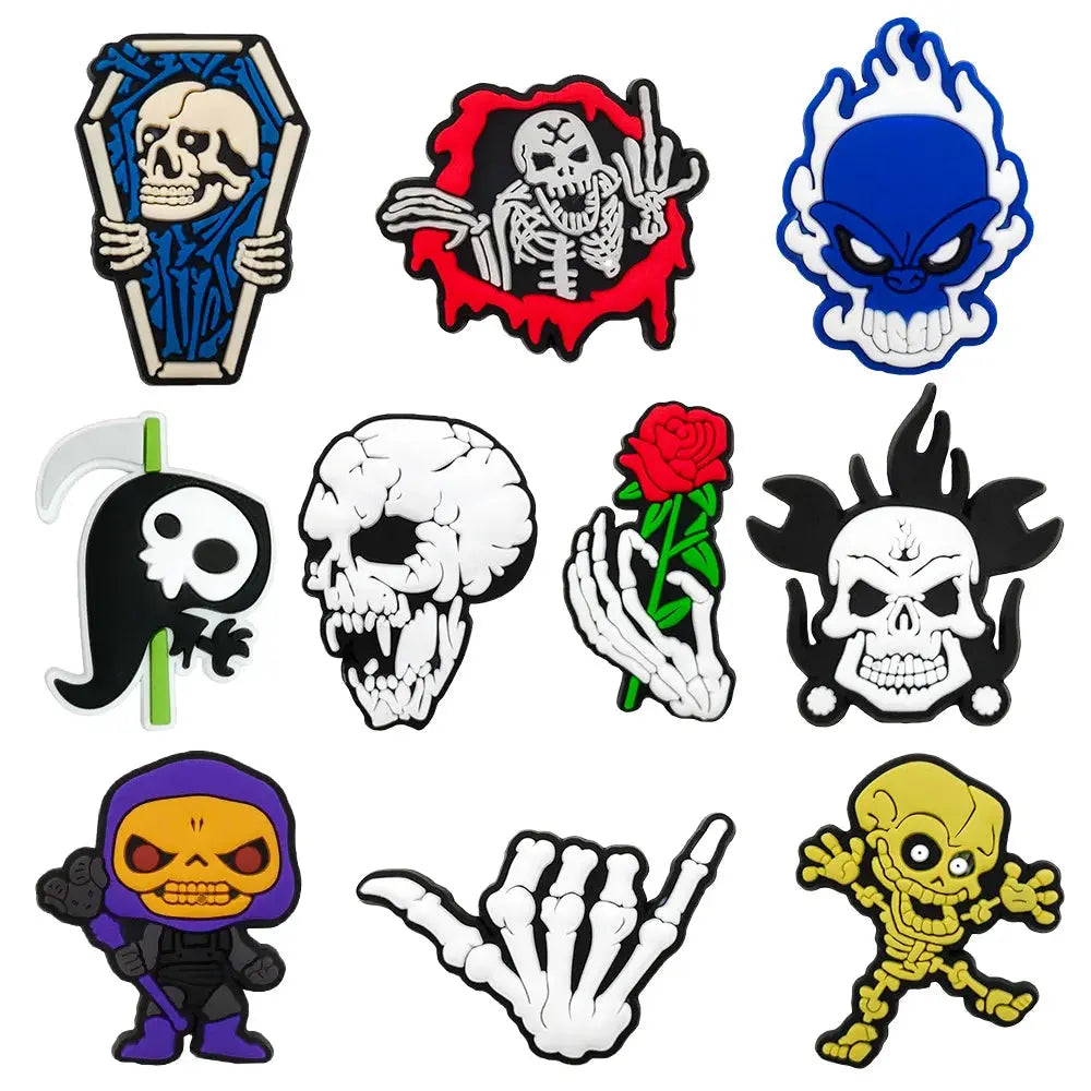 Funny 1PCS Halloween Series Cartoon Ghosts Skeleton PVC Shoe Charms DIY Candy Accessories Decorate Kids Unisex Party Gift Cheeky Fantail Finds