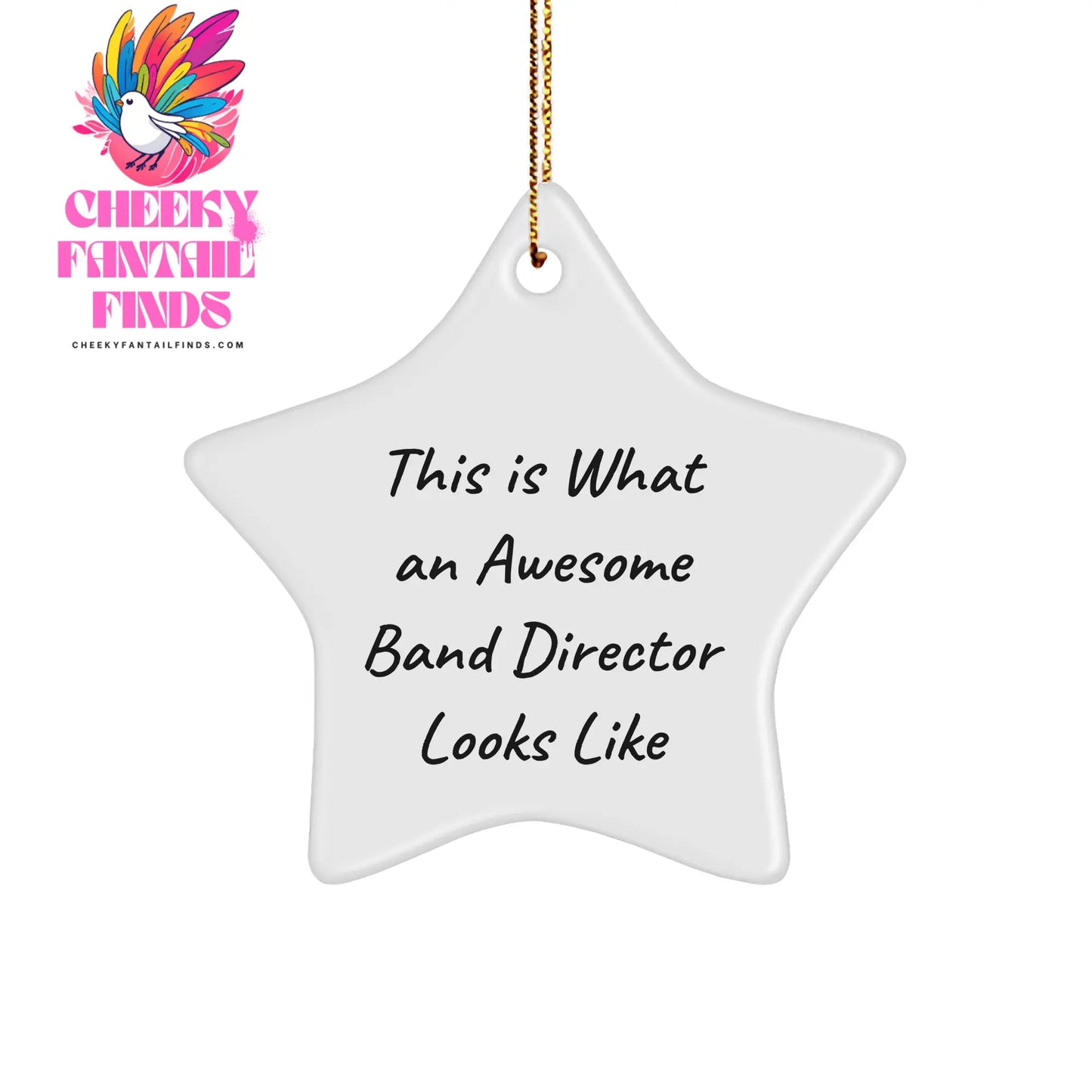 Funny Band Director Gifts for Men - 'This Is What An Awesome Band Director Looks Like' Star Ornament, Christmas Unique Gifts from Friends & Family - Image 1