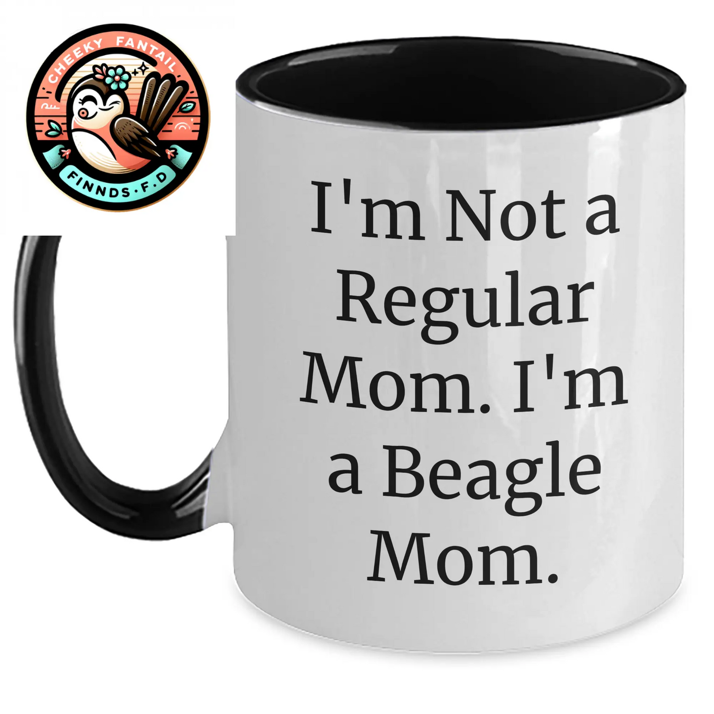Funny Beagle Dog Mom Gifts for Him, Two Tone Coffee Mug - 'I'm Not A Regular Mom. I'm A Beagle Mom.' from Men, Gifts for Beagle Dog Lovers - Main