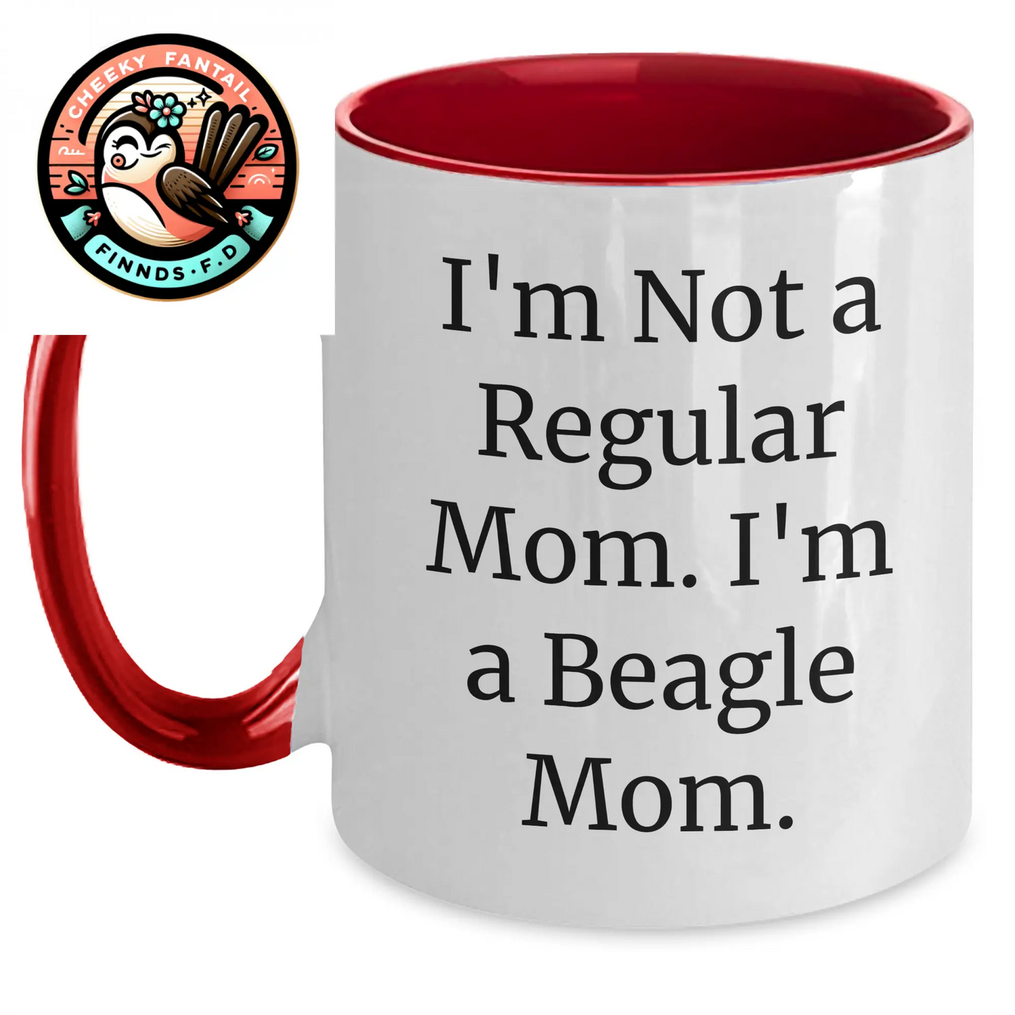 Funny Beagle Dog Mom Gifts for Him, Two Tone Coffee Mug - 'I'm Not A Regular Mom. I'm A Beagle Mom.' from Men, Gifts for Beagle Dog Lovers - Main