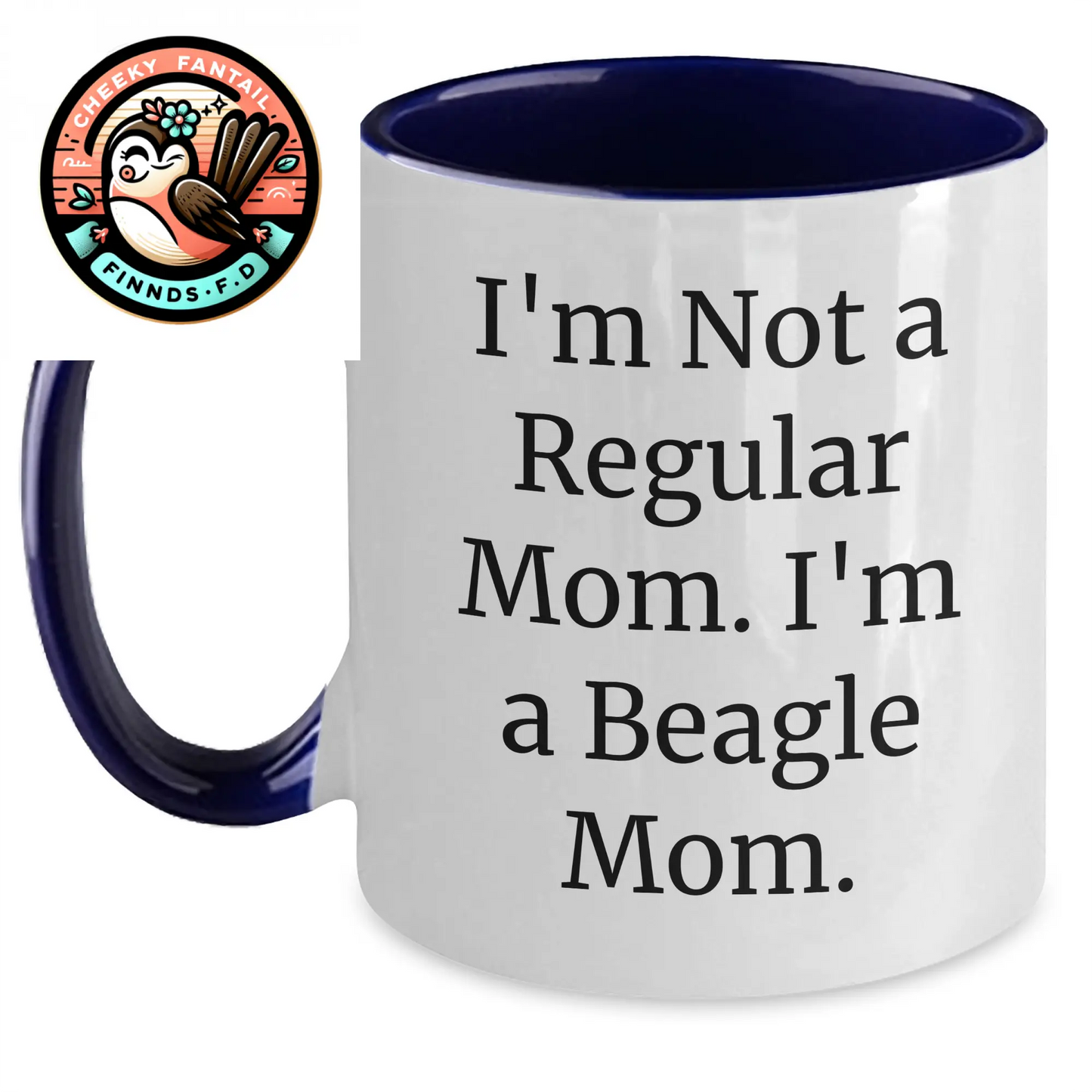 Funny Beagle Dog Mom Gifts for Him, Two Tone Coffee Mug - 'I'm Not A Regular Mom. I'm A Beagle Mom.' from Men, Gifts for Beagle Dog Lovers - Main
