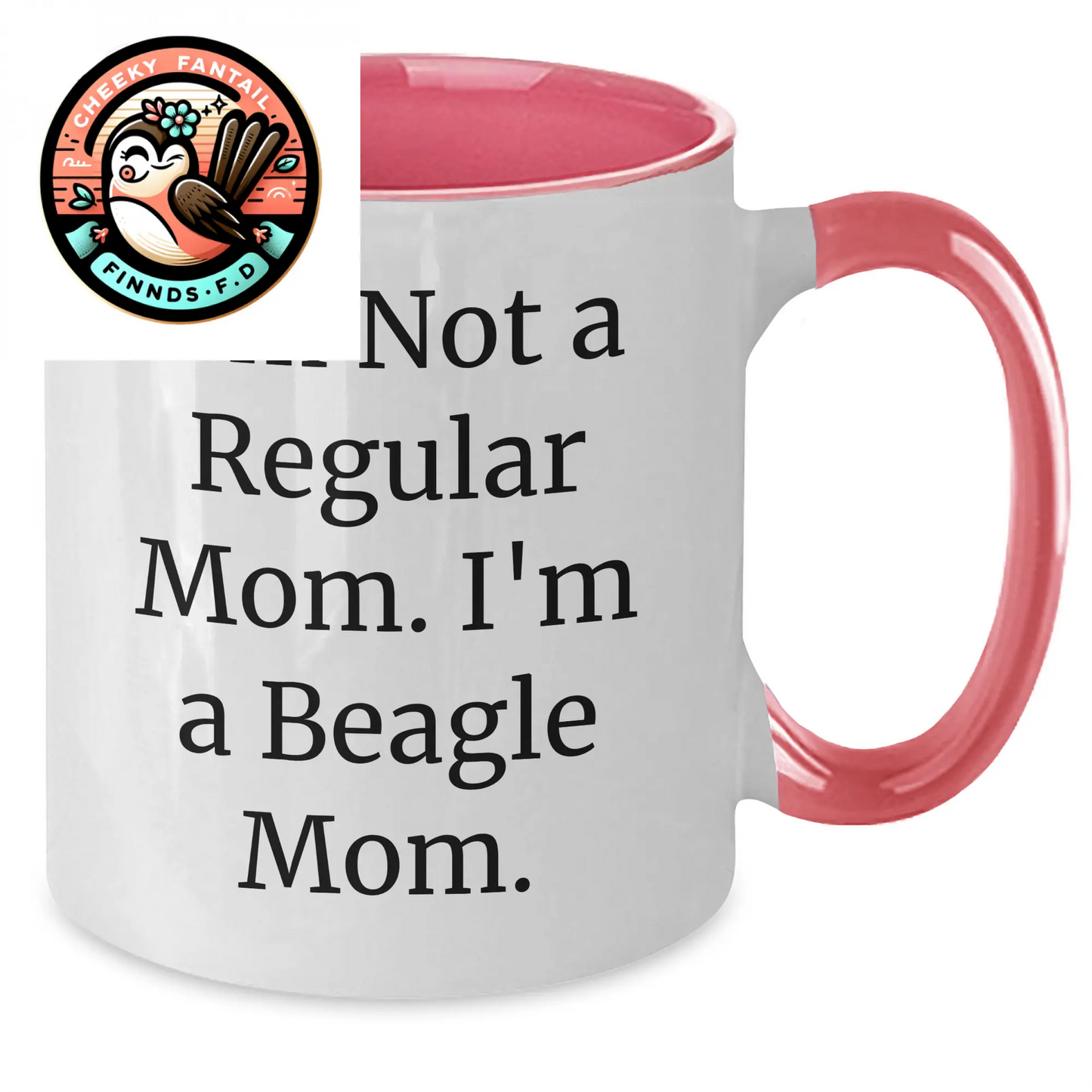 Funny Beagle Dog Mom Gifts for Him, Two Tone Coffee Mug - 'I'm Not A Regular Mom. I'm A Beagle Mom.' from Men, Gifts for Beagle Dog Lovers - Additional
