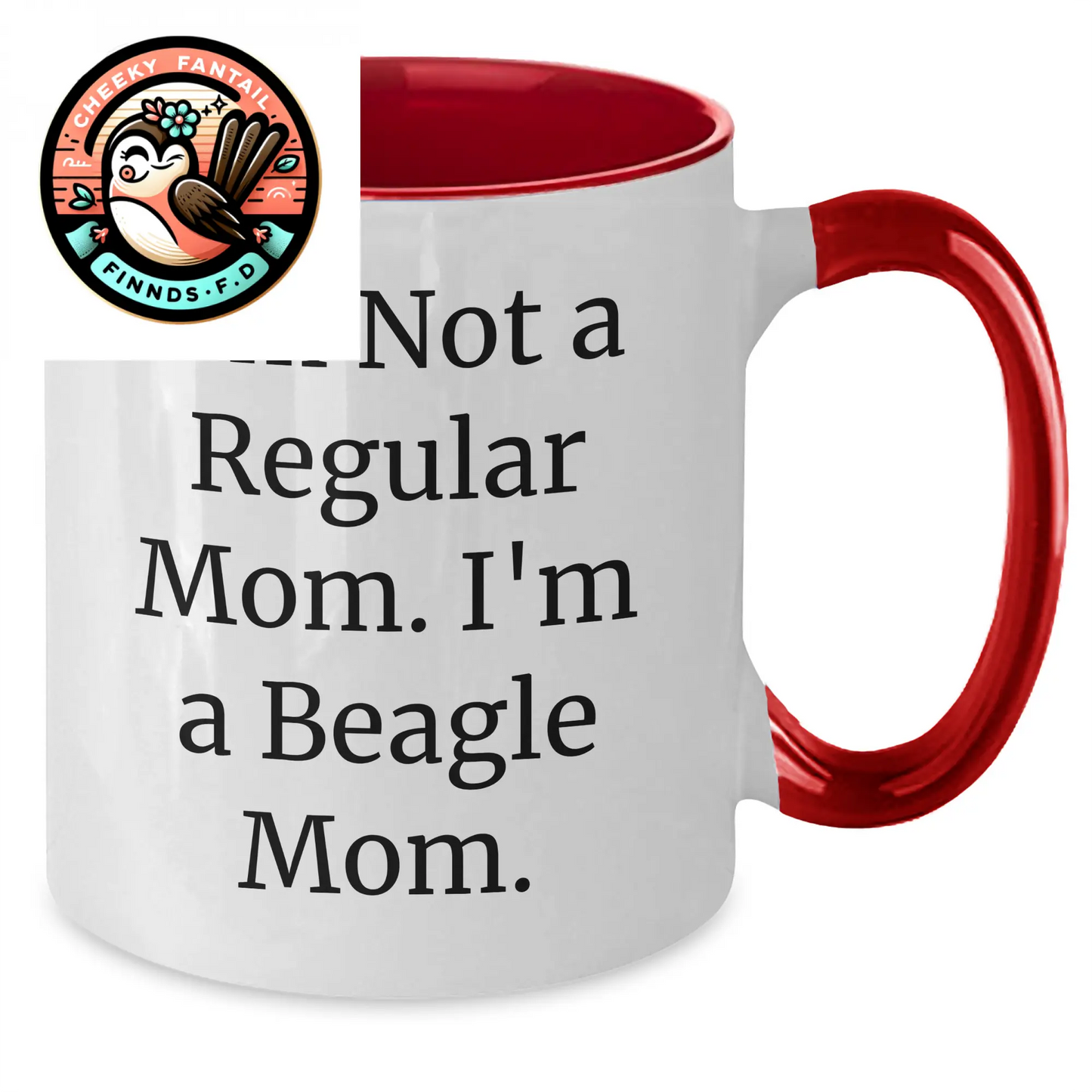 Funny Beagle Dog Mom Gifts for Him, Two Tone Coffee Mug - 'I'm Not A Regular Mom. I'm A Beagle Mom.' from Men, Gifts for Beagle Dog Lovers - Additional