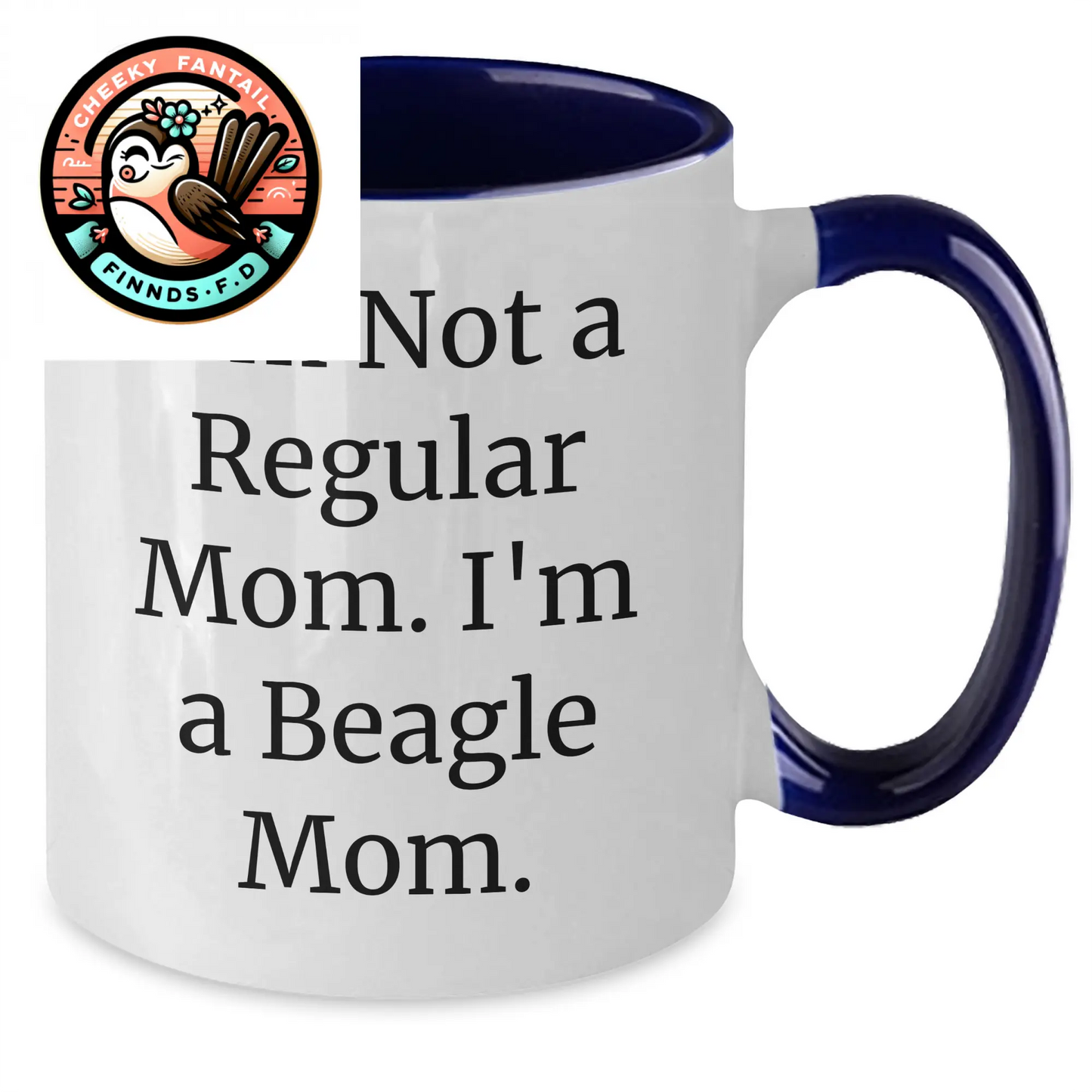 Funny Beagle Dog Mom Gifts for Him, Two Tone Coffee Mug - 'I'm Not A Regular Mom. I'm A Beagle Mom.' from Men, Gifts for Beagle Dog Lovers - Additional