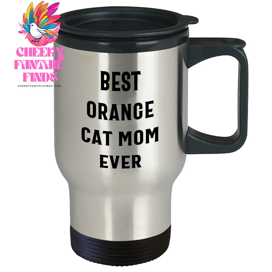 Funny Best Orange Cat Mom Travel Mug | Unique Father's Day Unique Gifts for Cat Lovers | Stainless Steel Double-Wall Insulation | 14oz Capacity - Image 2