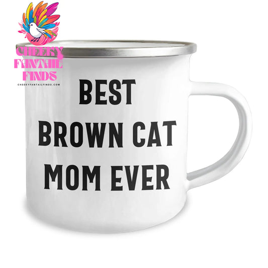Funny Brown Cat Camping Mug | Cute Brown Cat Mom Gifts | Gifts for Brown Cat Owners | Funny Brown Cat Father's Day Unique Gifts - Image 2