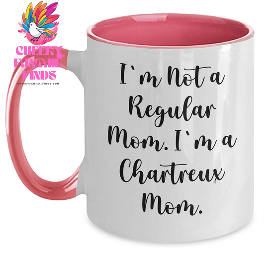 Funny Chartreux Cat Mom Gifts - I'm Not A Regular Mom. I'm A Chartreux Mom. Two Tone Coffee Mug for Father's Day from Friends or Family - Main