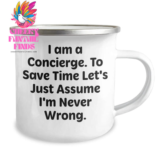 Funny Concierge Gifts for Mom on Mother's Day - I'm Never Wrong Camping Mug, 12 oz Stainless Steel with Enamel Finish - Image 2