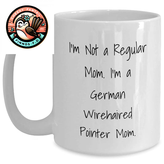Funny German Wirehaired Pointer Dog Mom Gifts for Men from Family and Friends on Father's Day - White Coffee Mug - Main