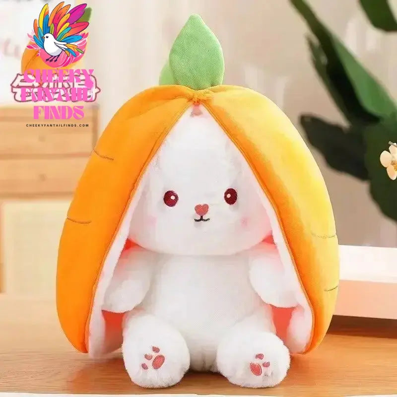 Funny Joy Kawaii Fruit Bunny Plush Toy Cute Carrot Strawberry Turn Into Rabbit Plush Toy Kids Birthday Christmas Gift Cheeky Fantail Finds