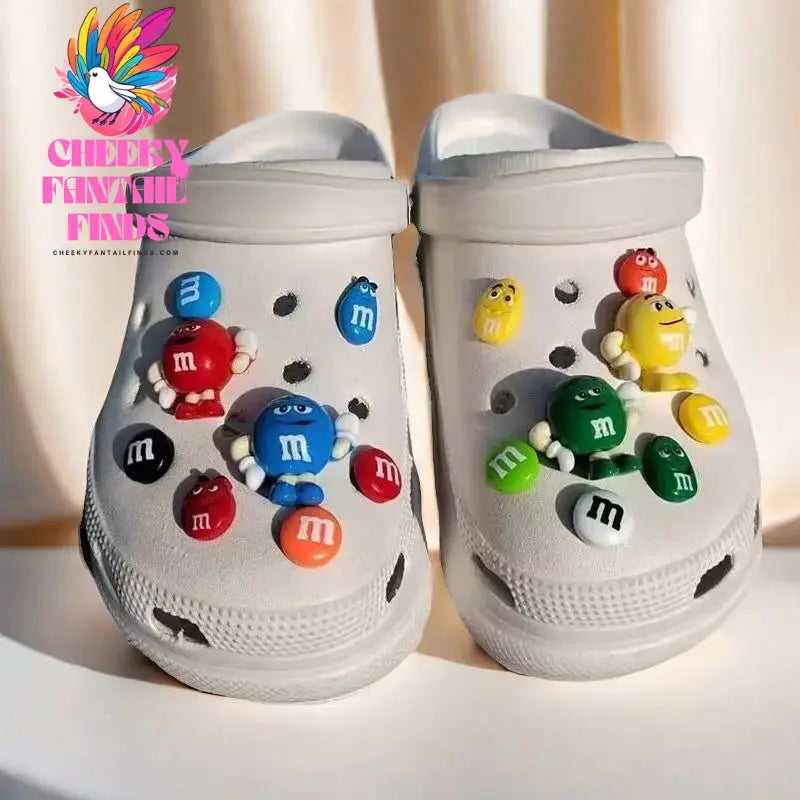 Funny Letter M Bean Hole Shoes Charms Decorations Jeans Fit Cute Candy Shoe Charms Pins For Child's Slippers Accessories Gift Cheeky Fantail Finds