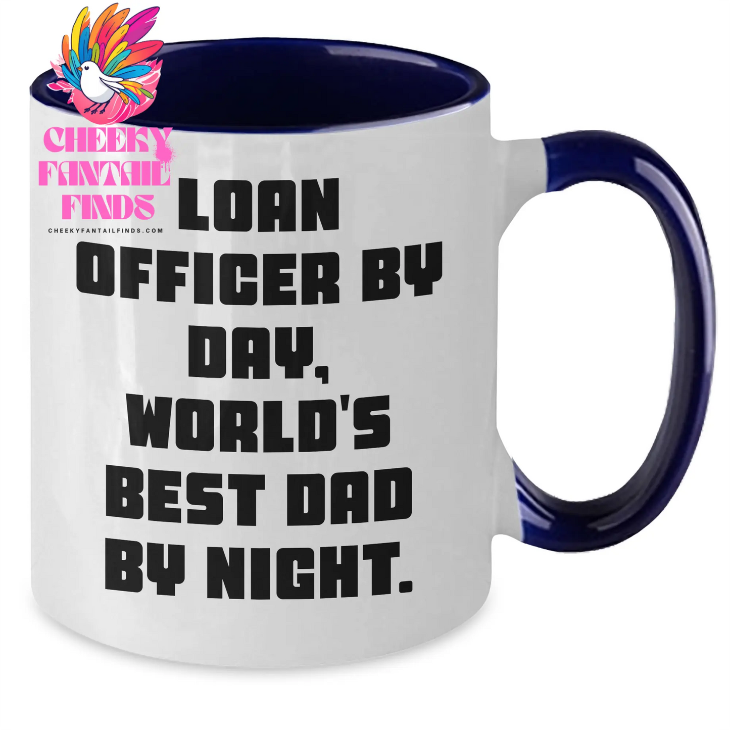 Funny Loan Officer Gift, Loan Officer By Day, World's Best Dad By Night. Two Tone Coffee Mug for Loan Officer, Gifts from Dad, Father's Day Unique Gifts for Men - Additional