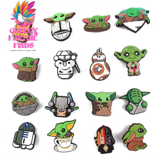 Funny Movies 1pcs Shoes Charms Decoration Accessories Cute Shoe Sandals Button Yoda Charms for Kids Women Party Gifts Set Cheeky Fantail Finds