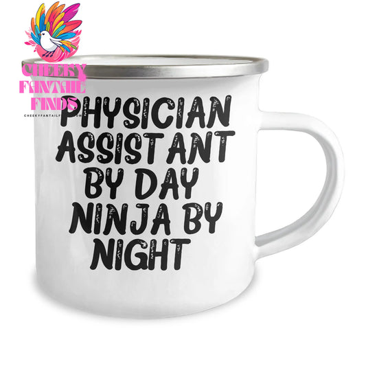 Funny Physician Assistant Gifts - Physician Assistant By Day. Ninja By Night. - Camping Mug for Father's Day - Image 2