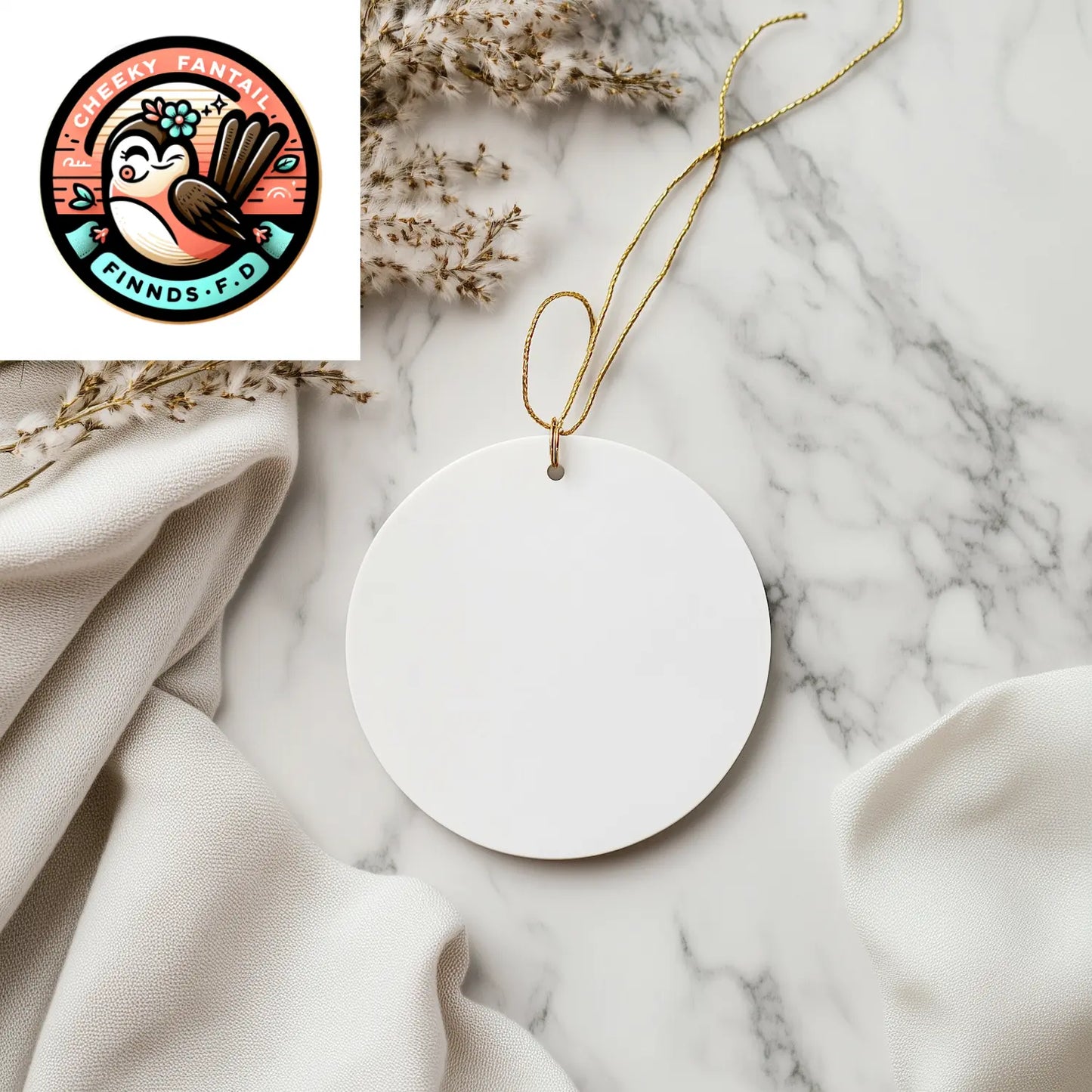 Funny Quote for Apartment Managers, Christmas Circle Ornament Gifts from Men for Women Friends Coworkers Family, White 3-Inch Sturdy MDF Ornament with Gold-Tone String - Image 4